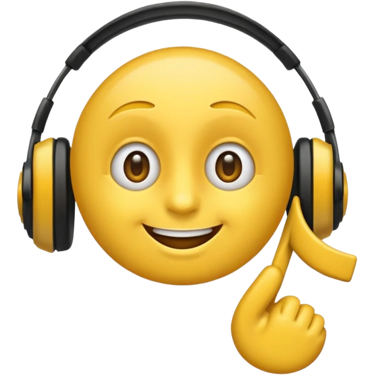 un emoji qui écoute de la musique avec un sourire discret  emoji