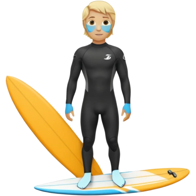 blonde haired white surfer with surfboard  emoji