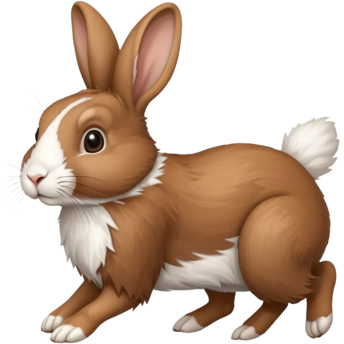 High resolution of a running farm rabbit emoji