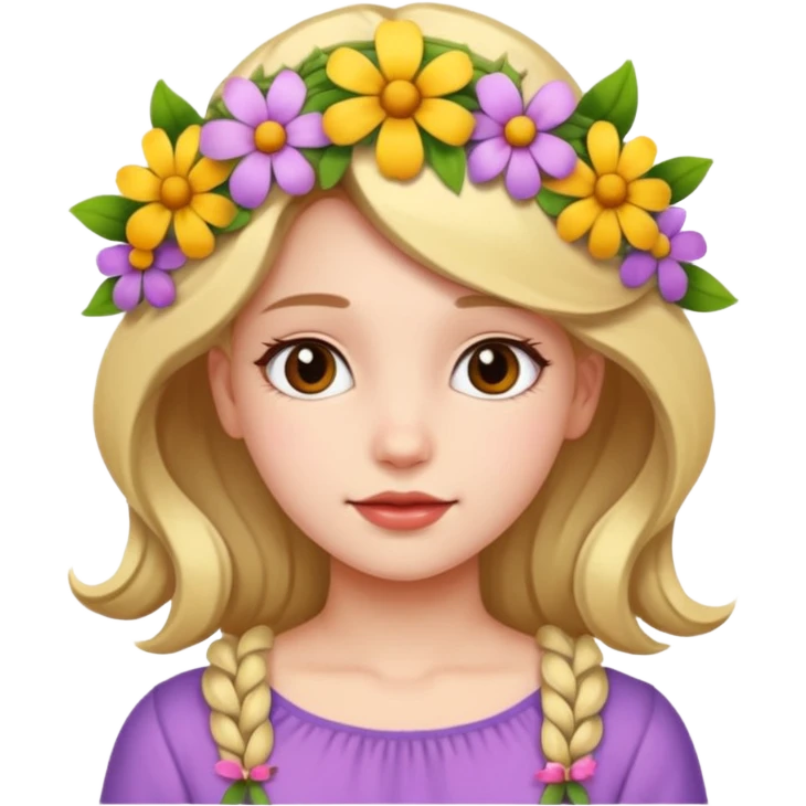дівчинка з квітами emoji