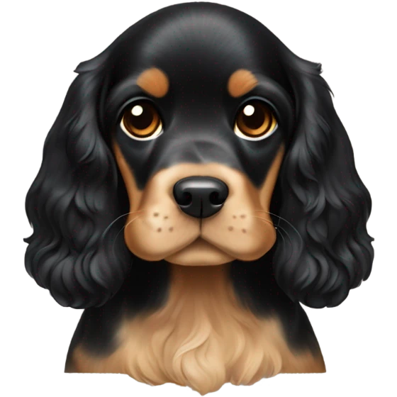 Black and Tan cocker spaniel puppy emoji