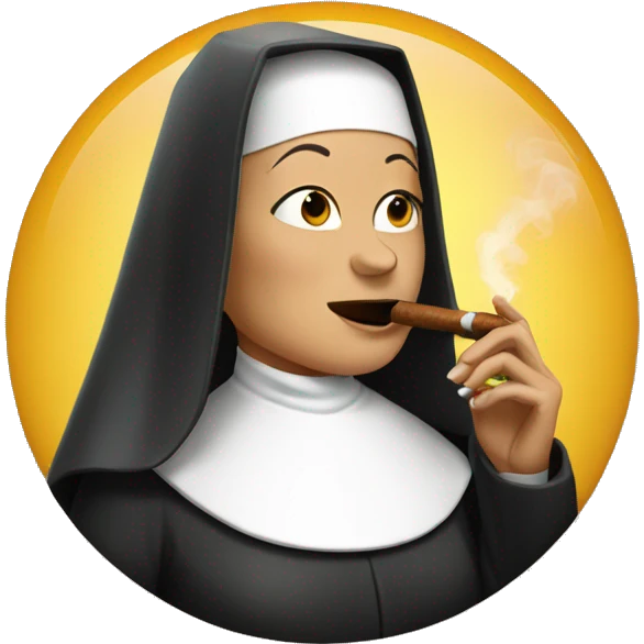 Nun smoking a cigar  emoji