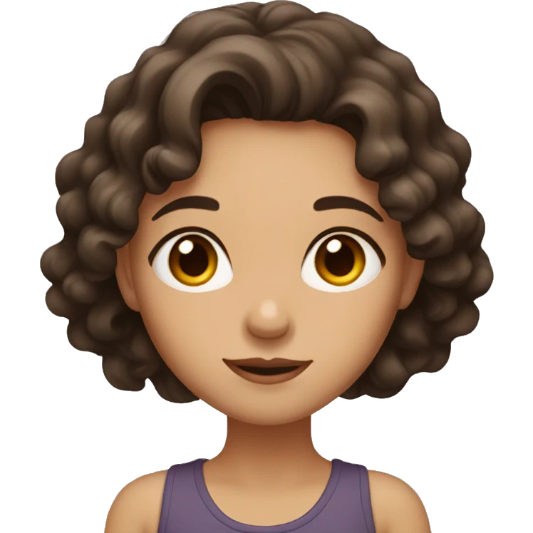 girl with dark brown eyes and wavy dark brown hair emoji