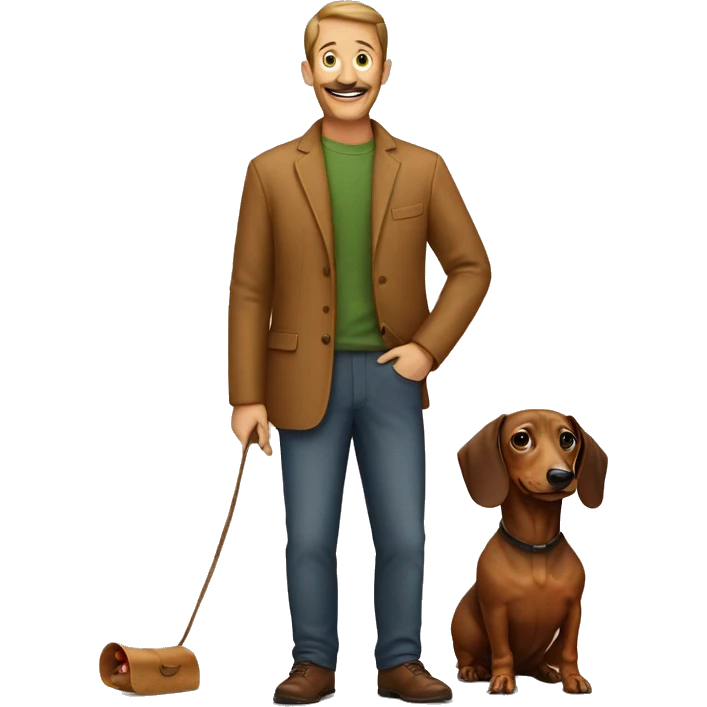 dachshund and man emoji