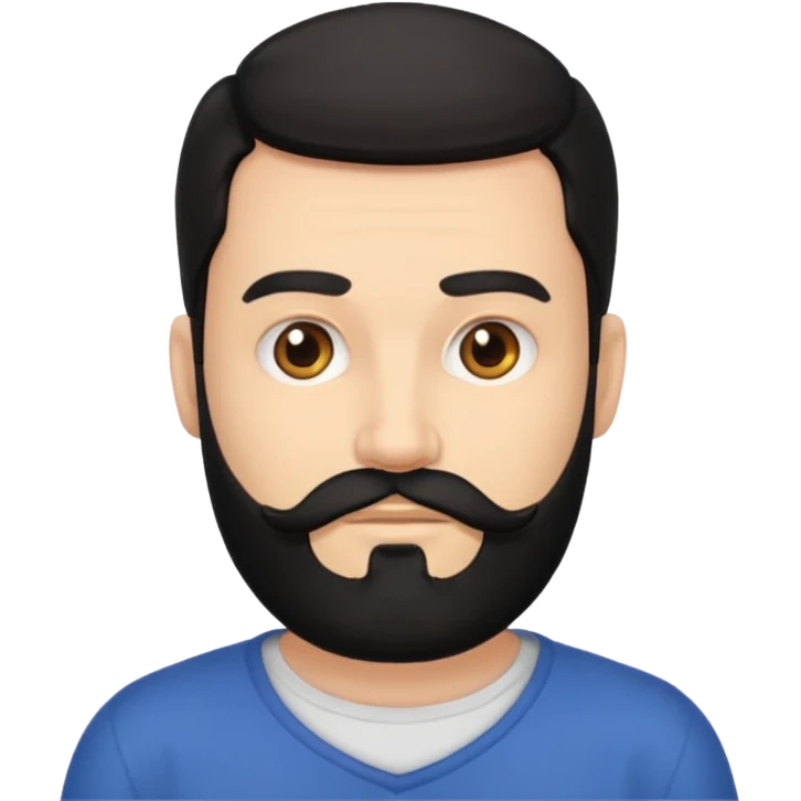 Hombre blanco con barba negra emoji