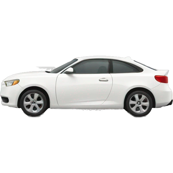 Cartoon white car side view  emoji