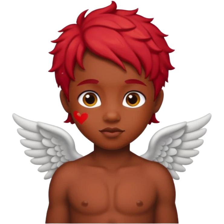 Cupid with 👨🏿‍🦰 emoji