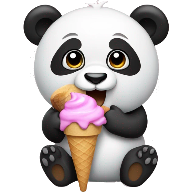 Panda with ice cream  emoji