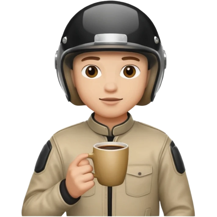 сделай зумера с стаканчиком кофе и в каске emoji