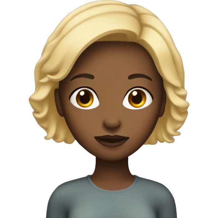 Black girl with blonde short hair emoji