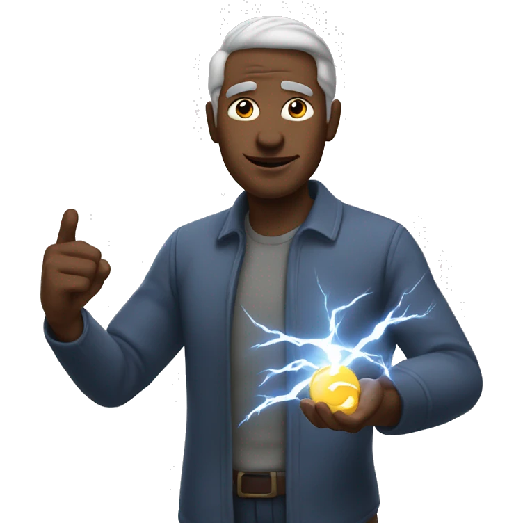 uncle hold lightning in hand emoji