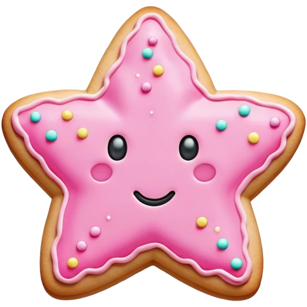 Pink star Christmas cookie emoji