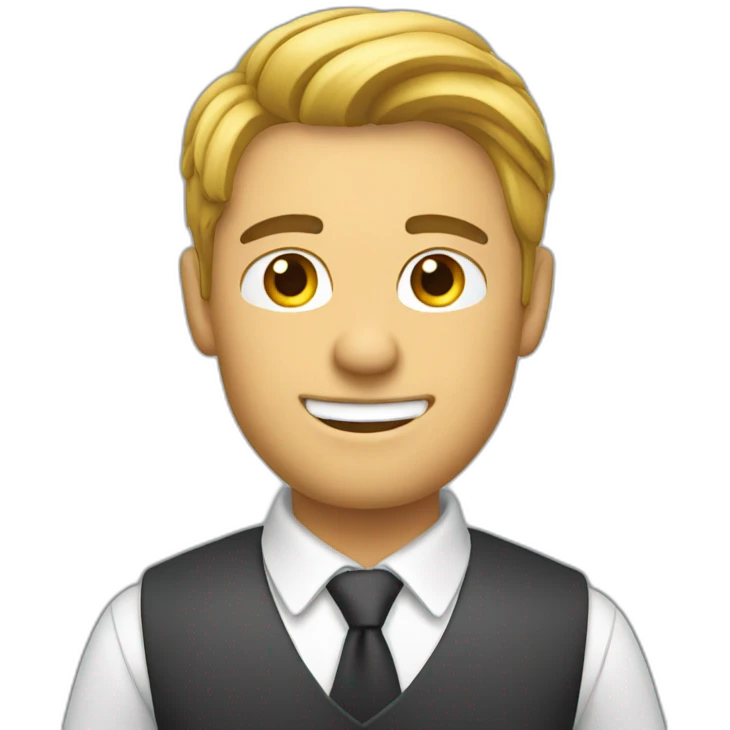 a handsome man doing editing on his pc emoji