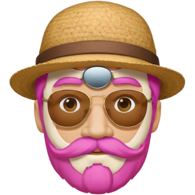pink-haired mustache man with hat and sunglasses emoji