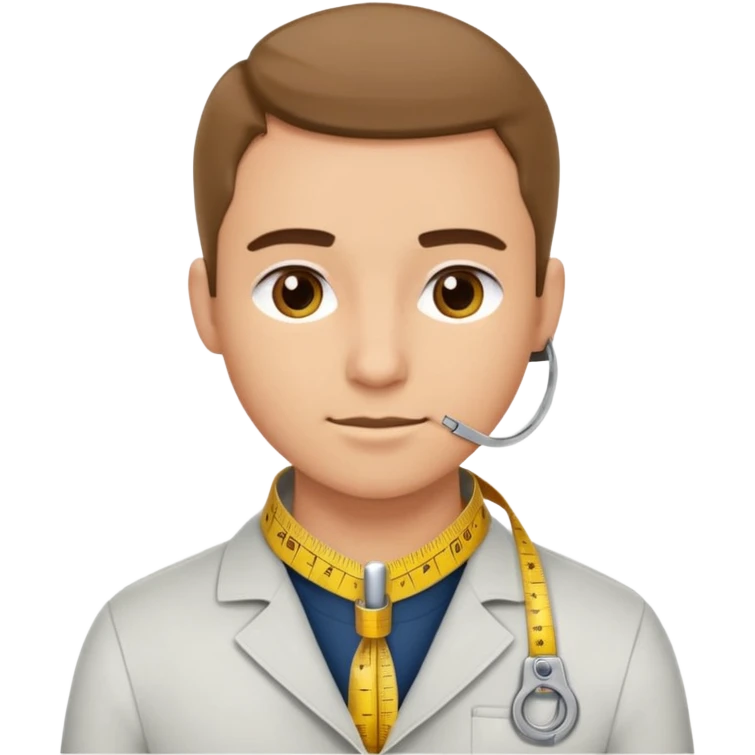Tailor with Measuring Tape around neck pose emoji