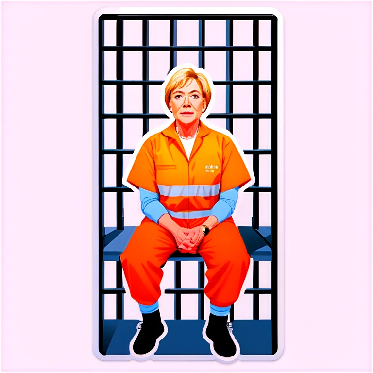 Gov Janet mills arrested in an orange jumpsuit behind bars emoji