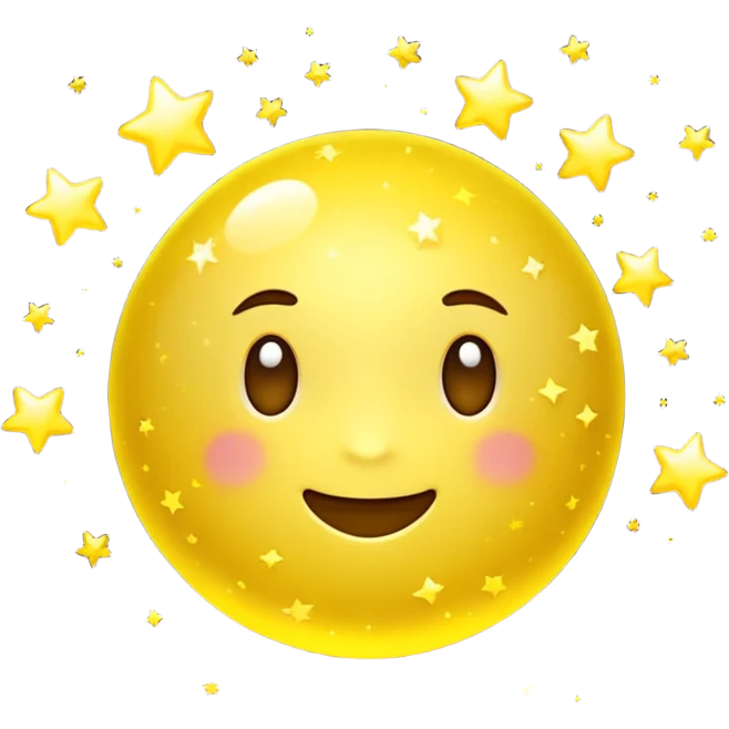  3 Yellow Sparkle 3d emoji