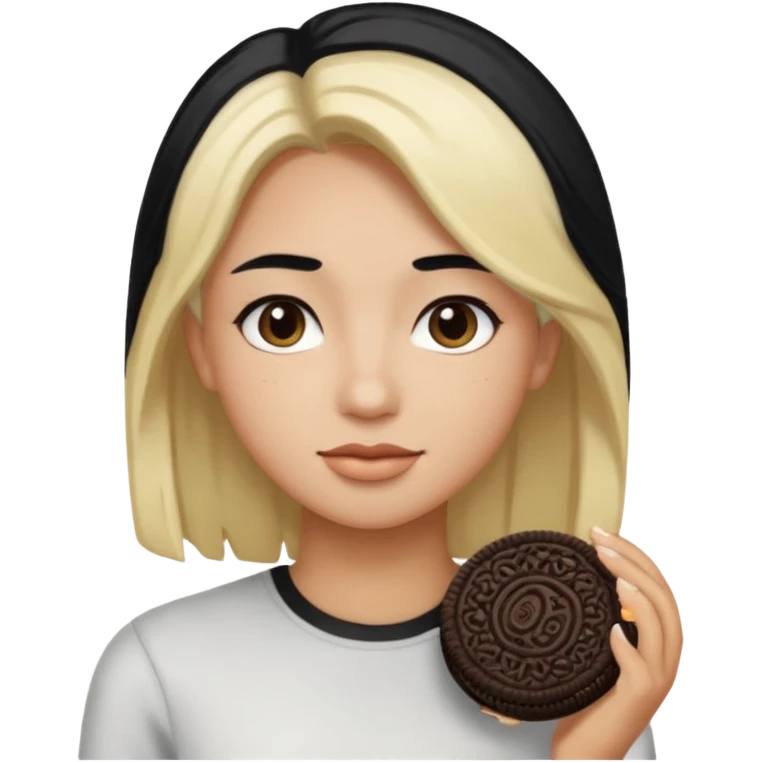 Siyah saç sarı saç oreo hair emoji