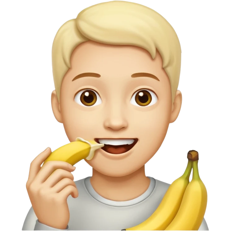 Frau isst Banane am Stück emoji