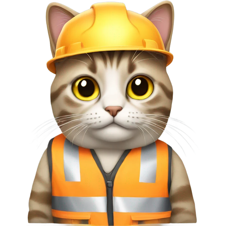 Cat wearing a construction vest  emoji