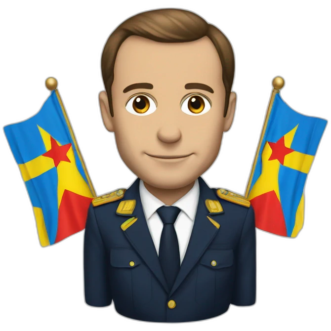 macron avec un drapeau rdcongo emoji