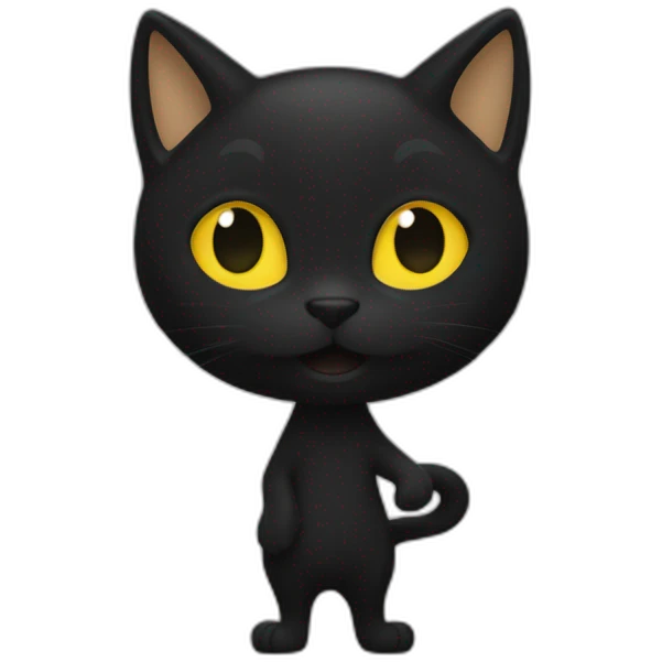 Un chat noir qui se leche la patte emoji