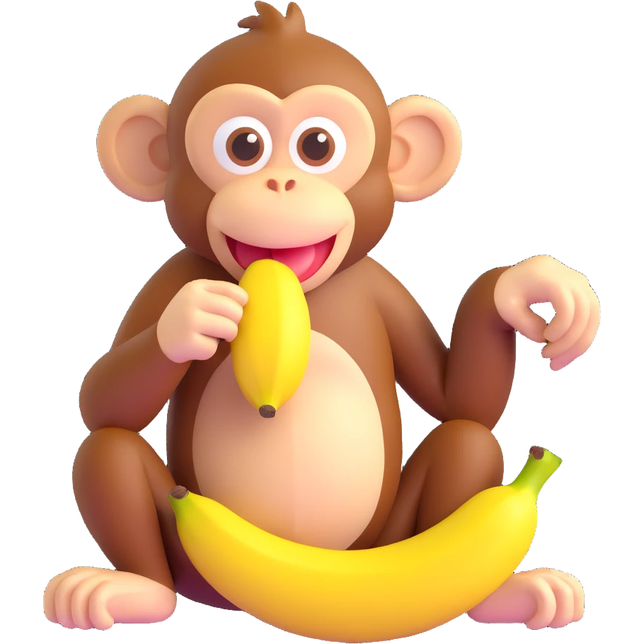 monkey eating a banana emoji