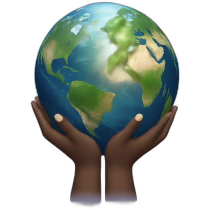 hands holding planet earth emoji