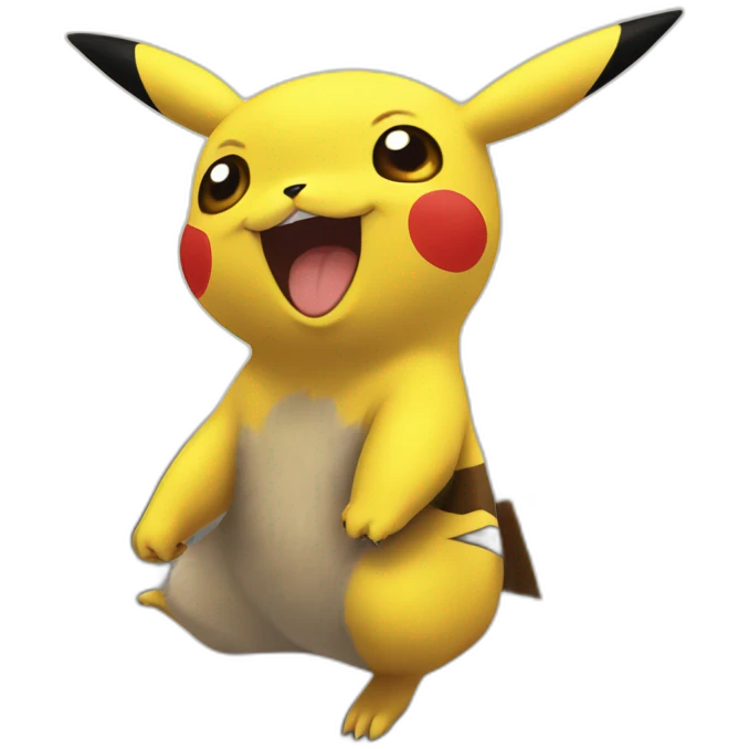 Pikachu fait un bisous à macron emoji