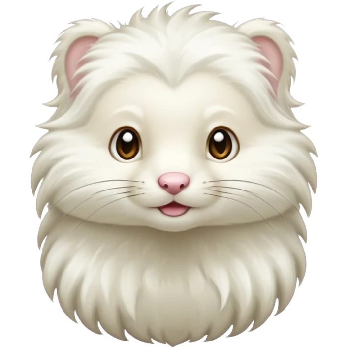 long haired white mink emoji