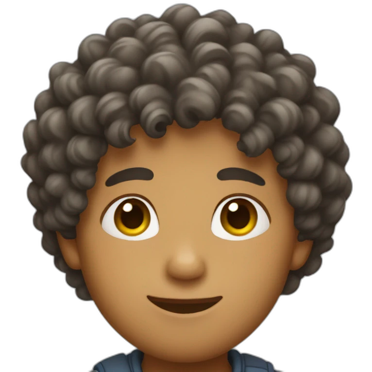 Boy with curly hair emoji