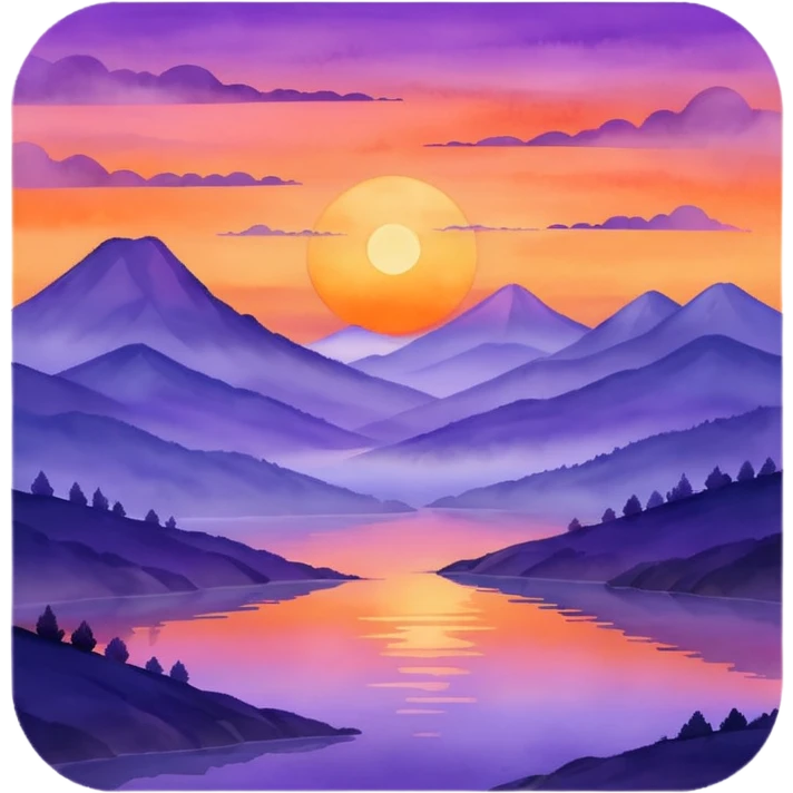 watercolor misty sunset emoji