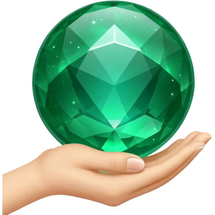 Emerald color magic ball  sparkl in your hands emoji