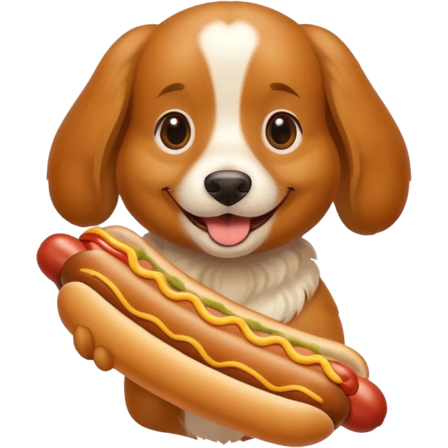 dog with a hot dog emoji