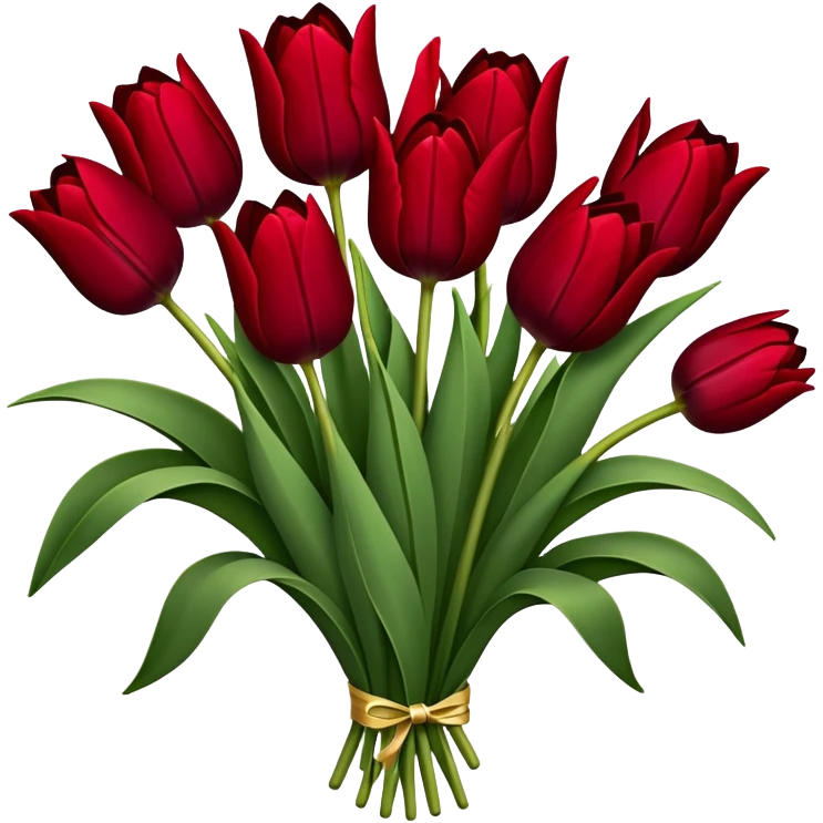 Dark red tulip bouquet  emoji