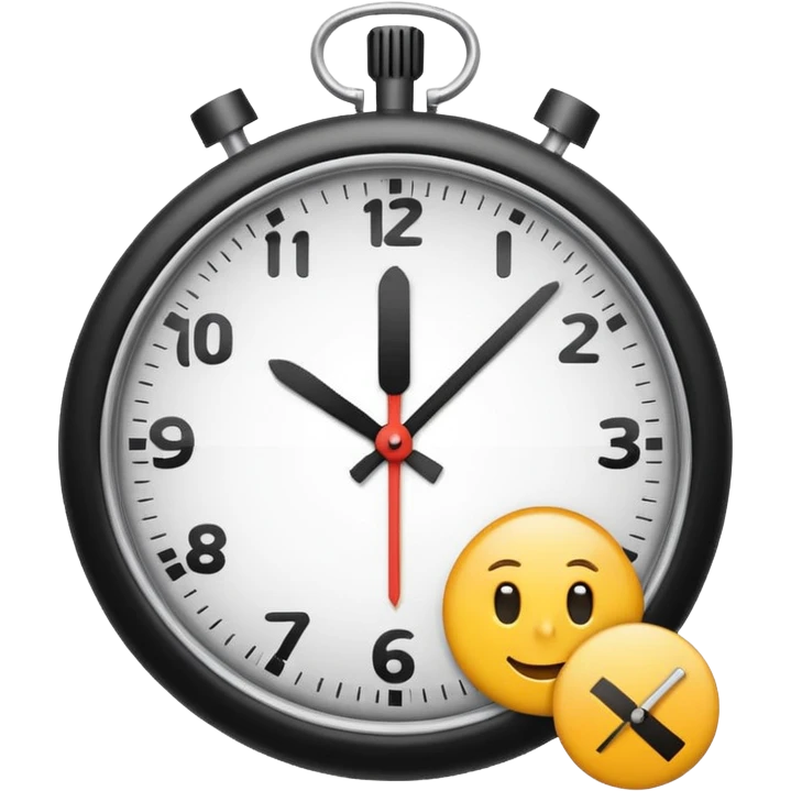 modern minimalistic emoji-style icon for 'What to Expect' in test preparation context, featuring a checklist, a clock, and a document symbolizing upcoming tasks and time management, simple, clear, educational use emoji