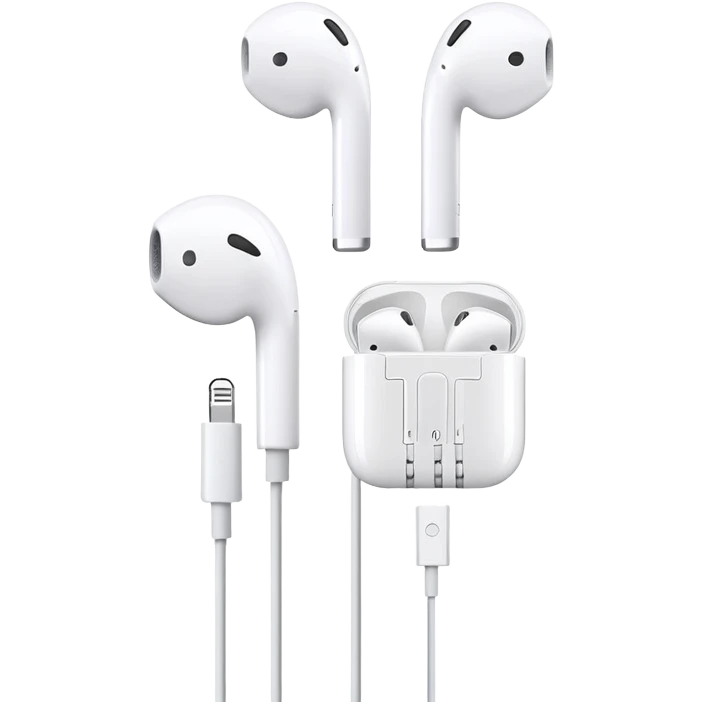 White Apple EarPods with wires and inline remote control emoji