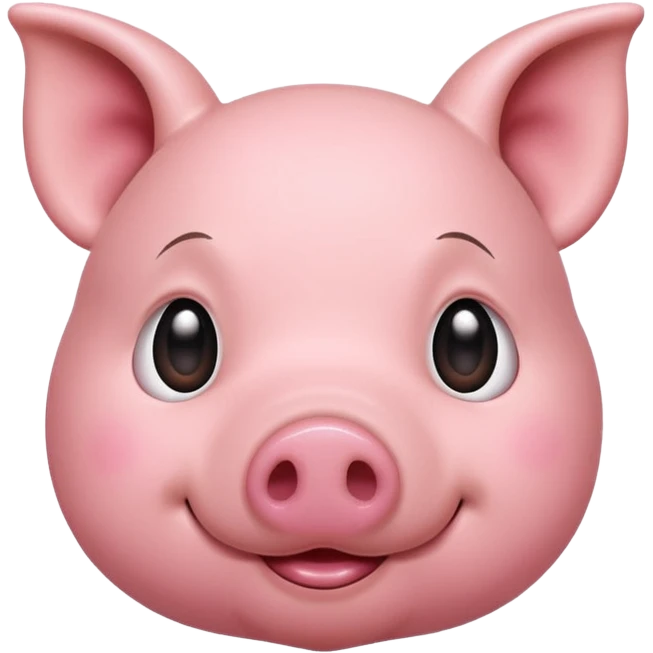 Cute pig , painted emoji