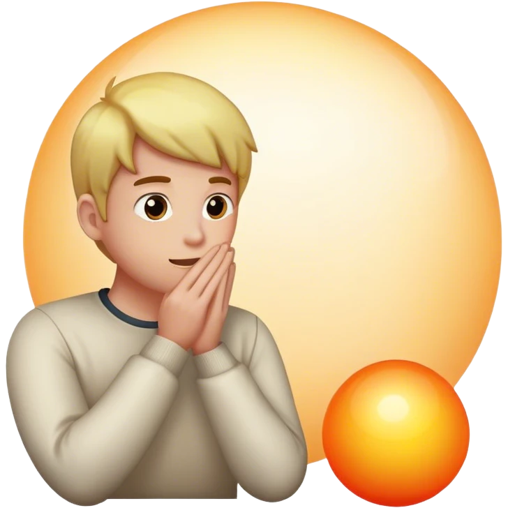 make an emoji about someone thinking aboyt two big spheres emoji