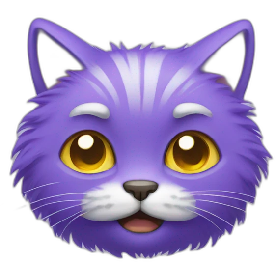 crying fluffy purple cat emoji