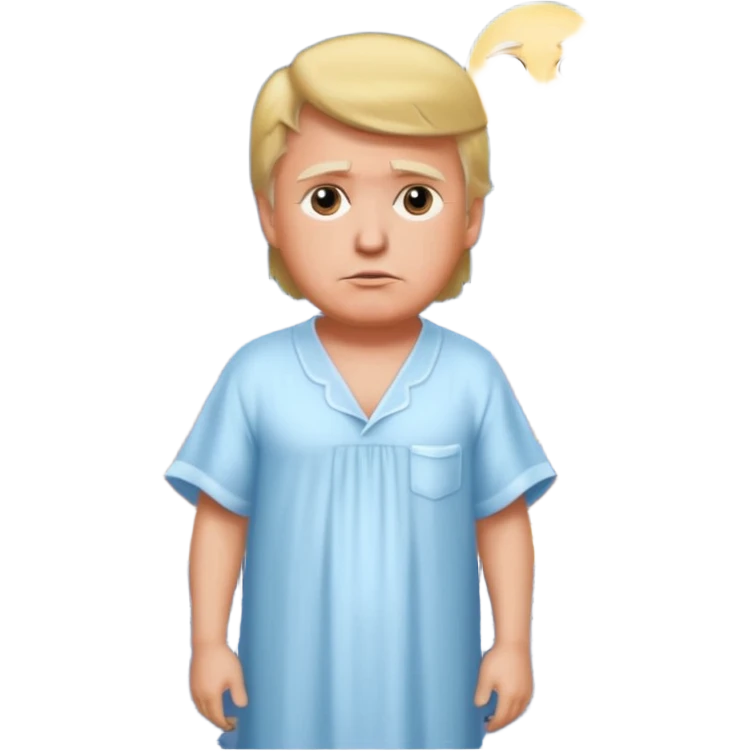 Donald trump in a night gown on a roof emoji