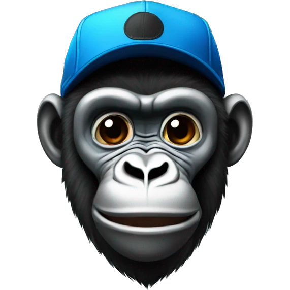 Gorilla tag blue monkey with black cap emoji