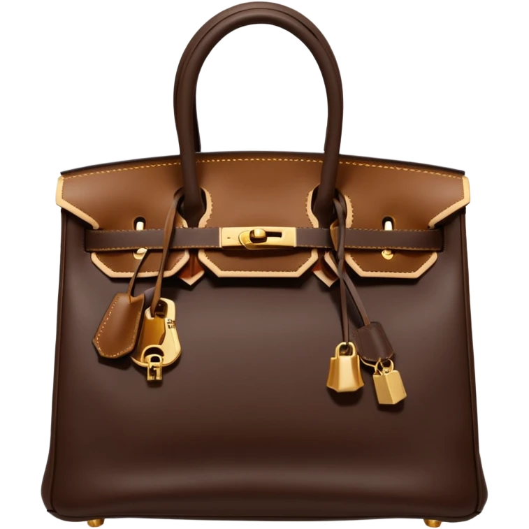hermes birkin dark brown bag gold hardware emoji