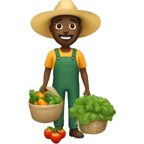 Black farmer picking up vegitables emoji
