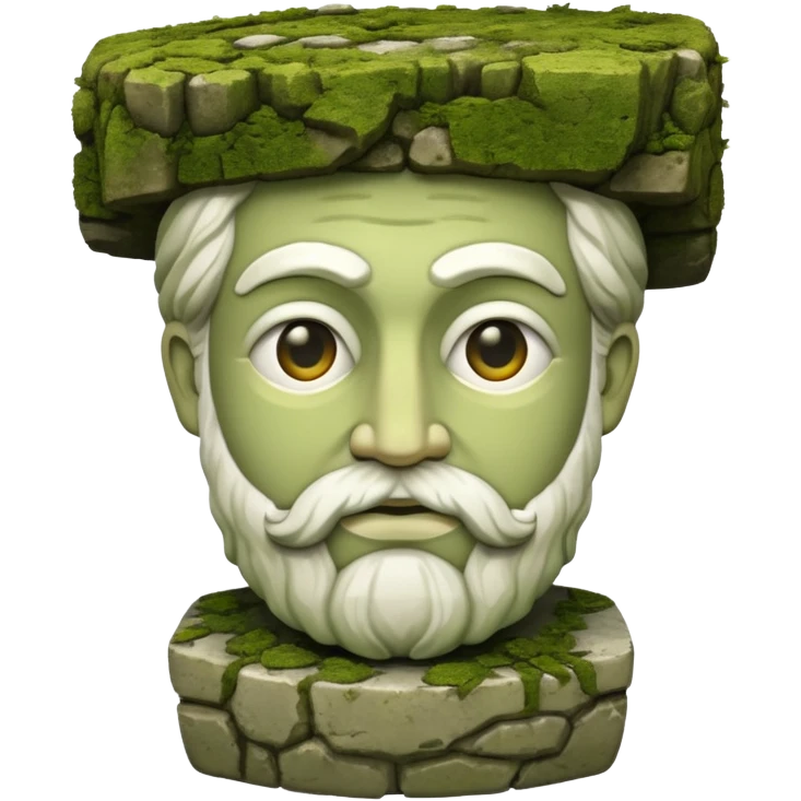Greek sculpture with moss emoji