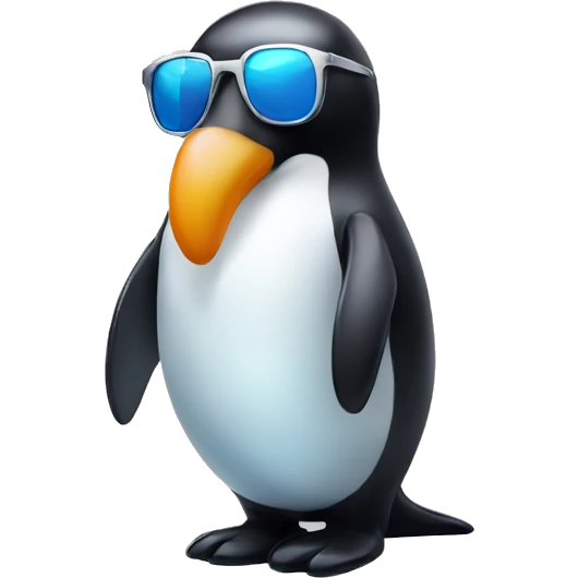 Glass penguin with sunglasses emoji