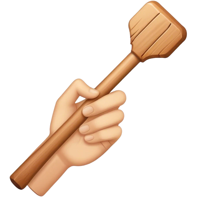 Hand holding Woodstick emoji