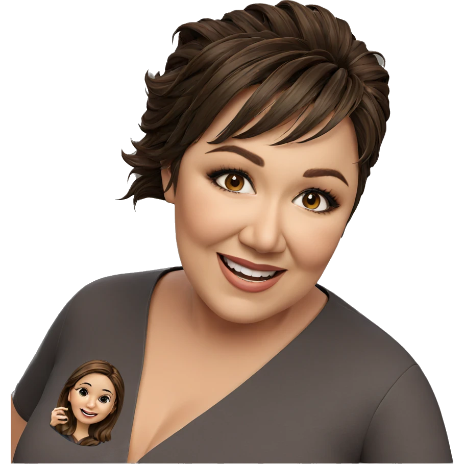 smiling girl with brown hair emoji