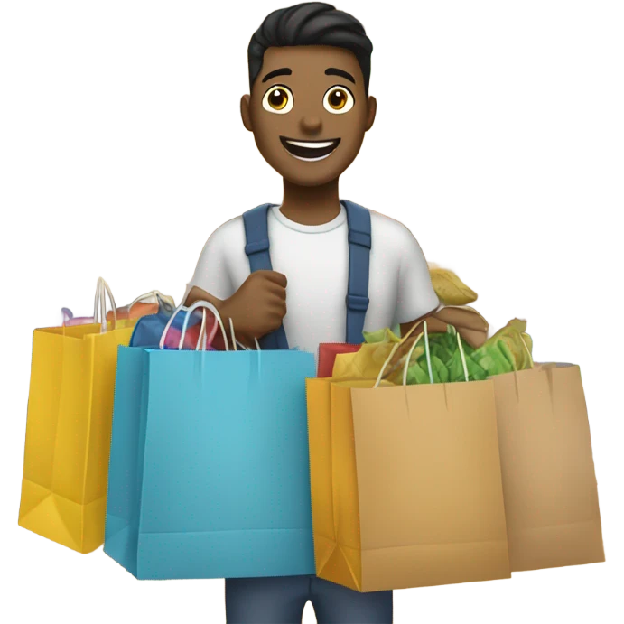 Man shopping spree emoji