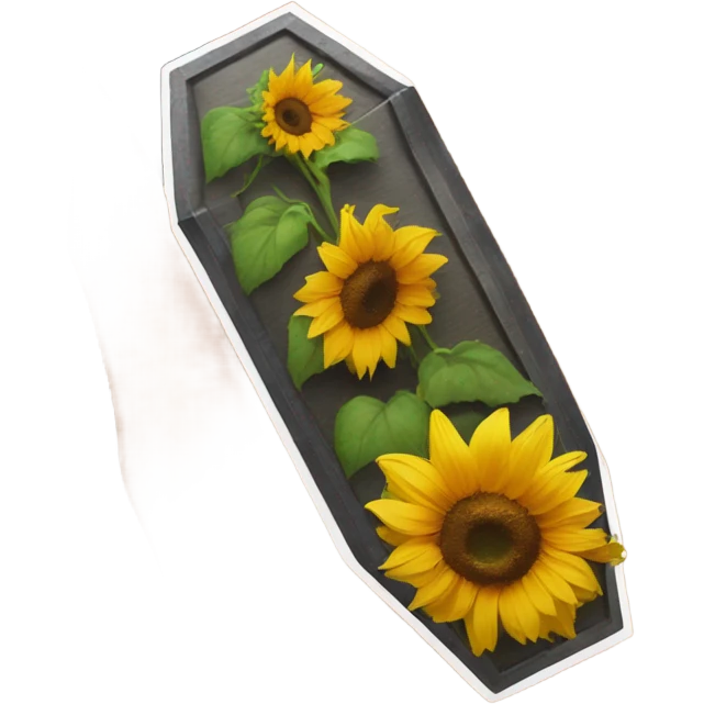 hand holding a sunflower with coffin shaped acylics on her nails  emoji